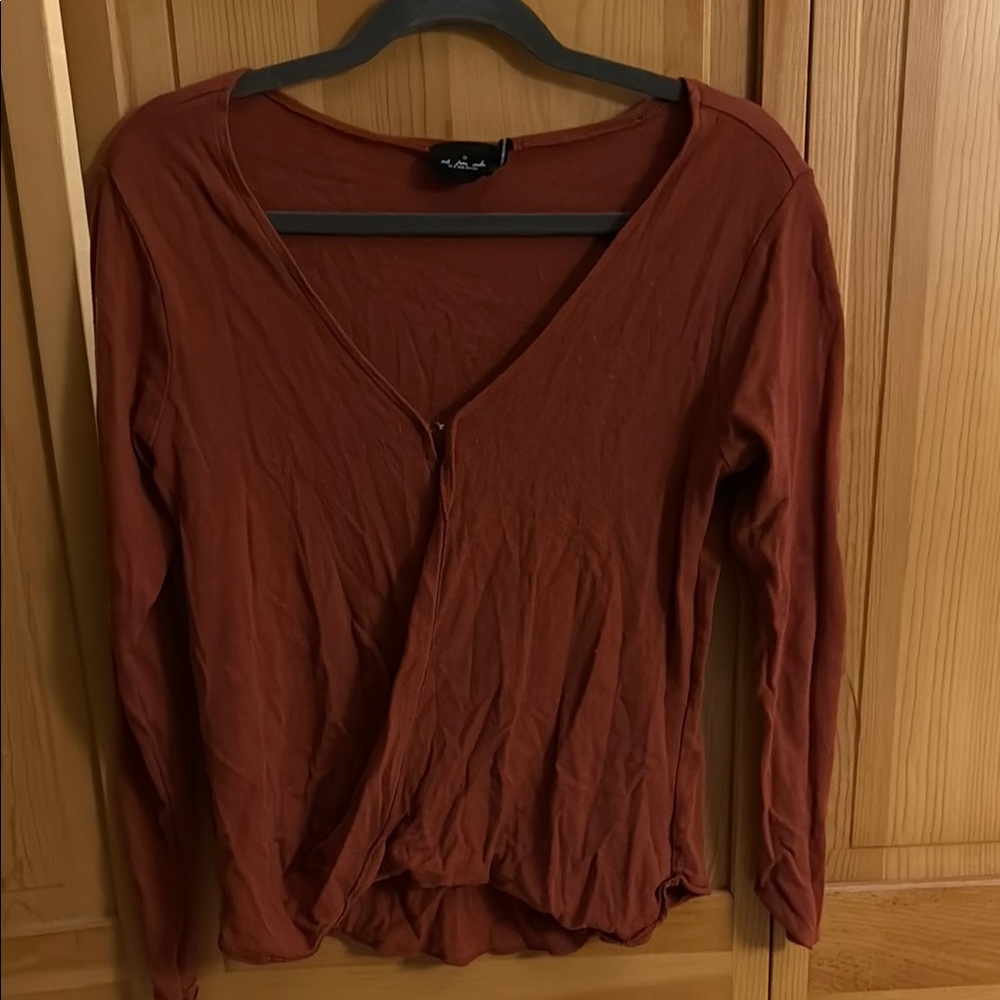 Urban Outfitters Red Wrap Blouse